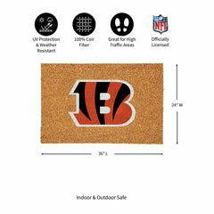 Cincinnati Bengals Large Full Color Coir Mat, 36"x24" - NFL