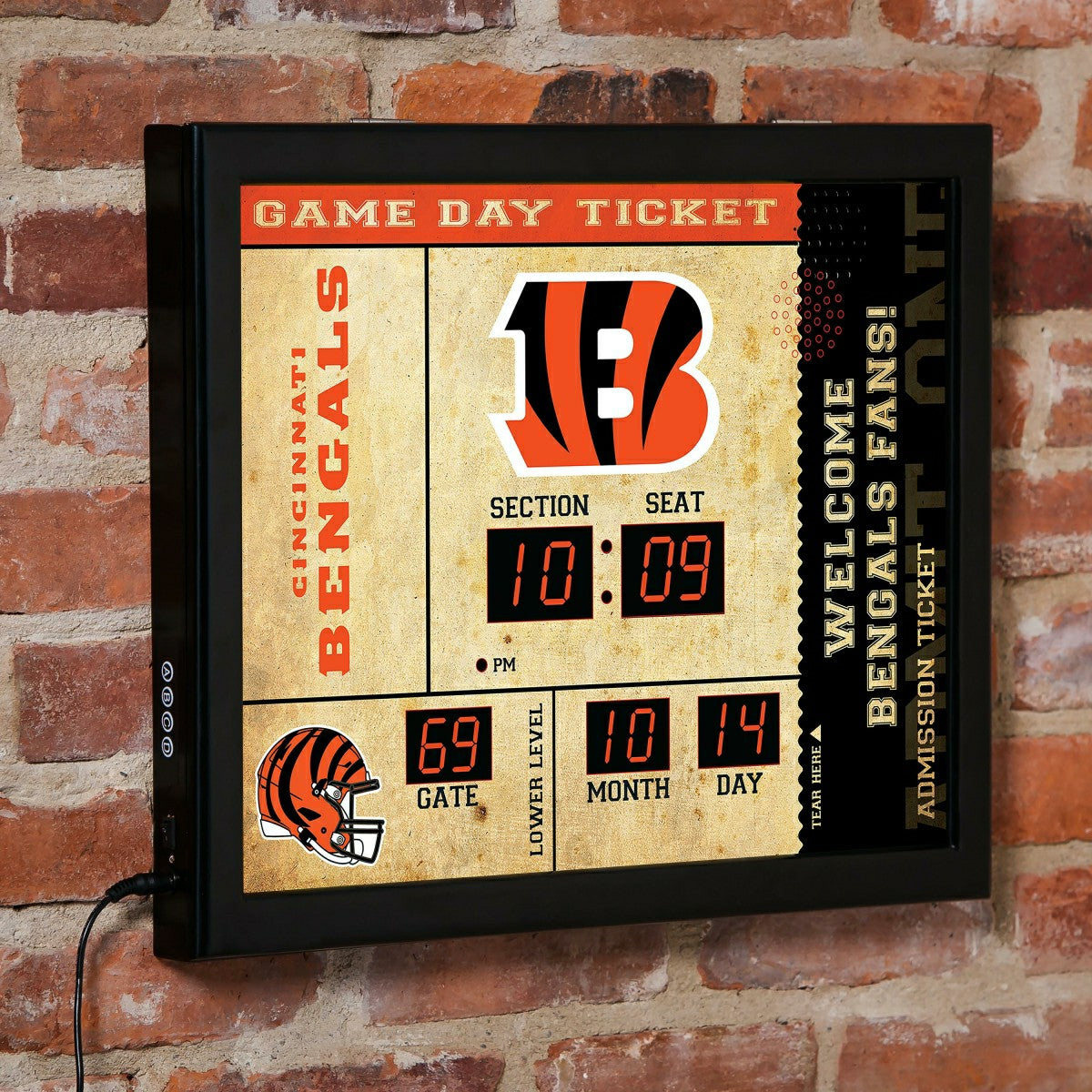 Scoreboard Wall Clock, Cincinnati Bengals - NFL Home