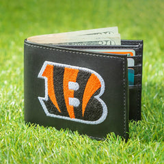 Cincinnati Bengals Black Bi-Fold Embroidered Wallet w/ RFID Blocking - NFL Home