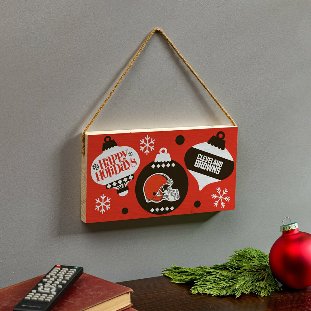 Cleveland Browns Holiday Wood Wall Sign, 6x11 - NFL Home