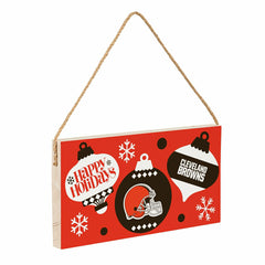 Cleveland Browns Holiday Wood Wall Sign, 6x11 - NFL Home