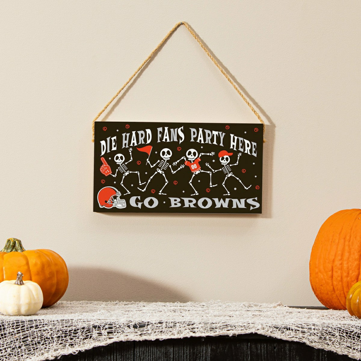 Cleveland Browns Halloween Wood Wall Sign, 6x11 - NFL Home
