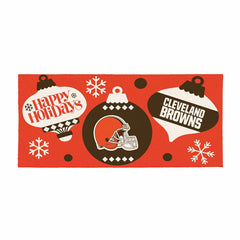 Cleveland Browns Holiday Flocked Coir Sassafras Switch Mat, 22"x10" - NFL