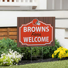 Cleveland Browns Coroplast Yard Sign, "Fans Welcome" - NFL Home