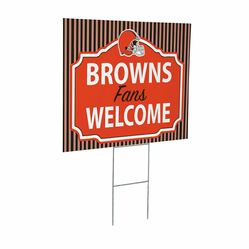 Cleveland Browns Coroplast Yard Sign, "Fans Welcome" - NFL Home