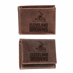 Cleveland Browns, Bi-Fold and Tri-Fold Wallet Gift Set, Brown - NFL Home