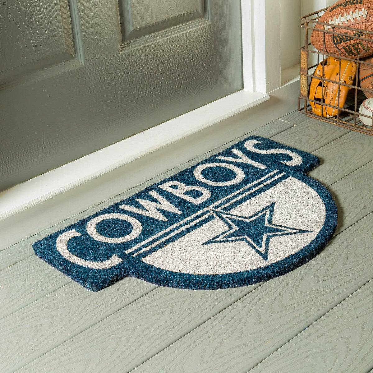 NFL Shaped Coir Door Mat, Cowboys - NFL