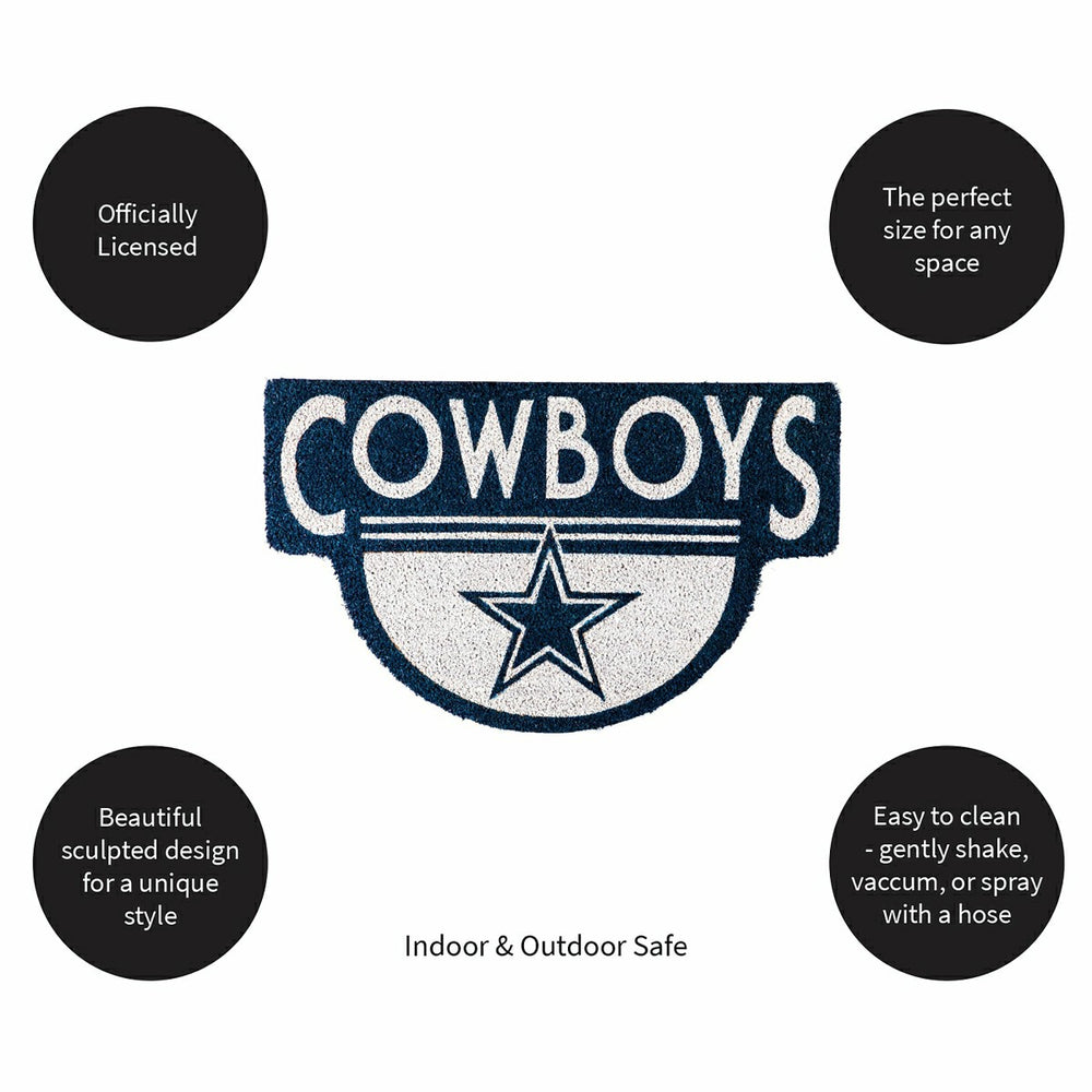 NFL Shaped Coir Door Mat, Cowboys - NFL