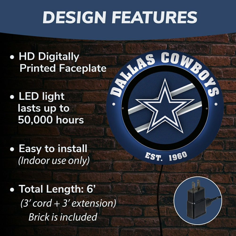 Dallas Cowboys, Metal Lite, Round - NFL