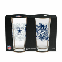 Dallas Cowboys 16oz Glass pint, Set of 2 - NFL Home