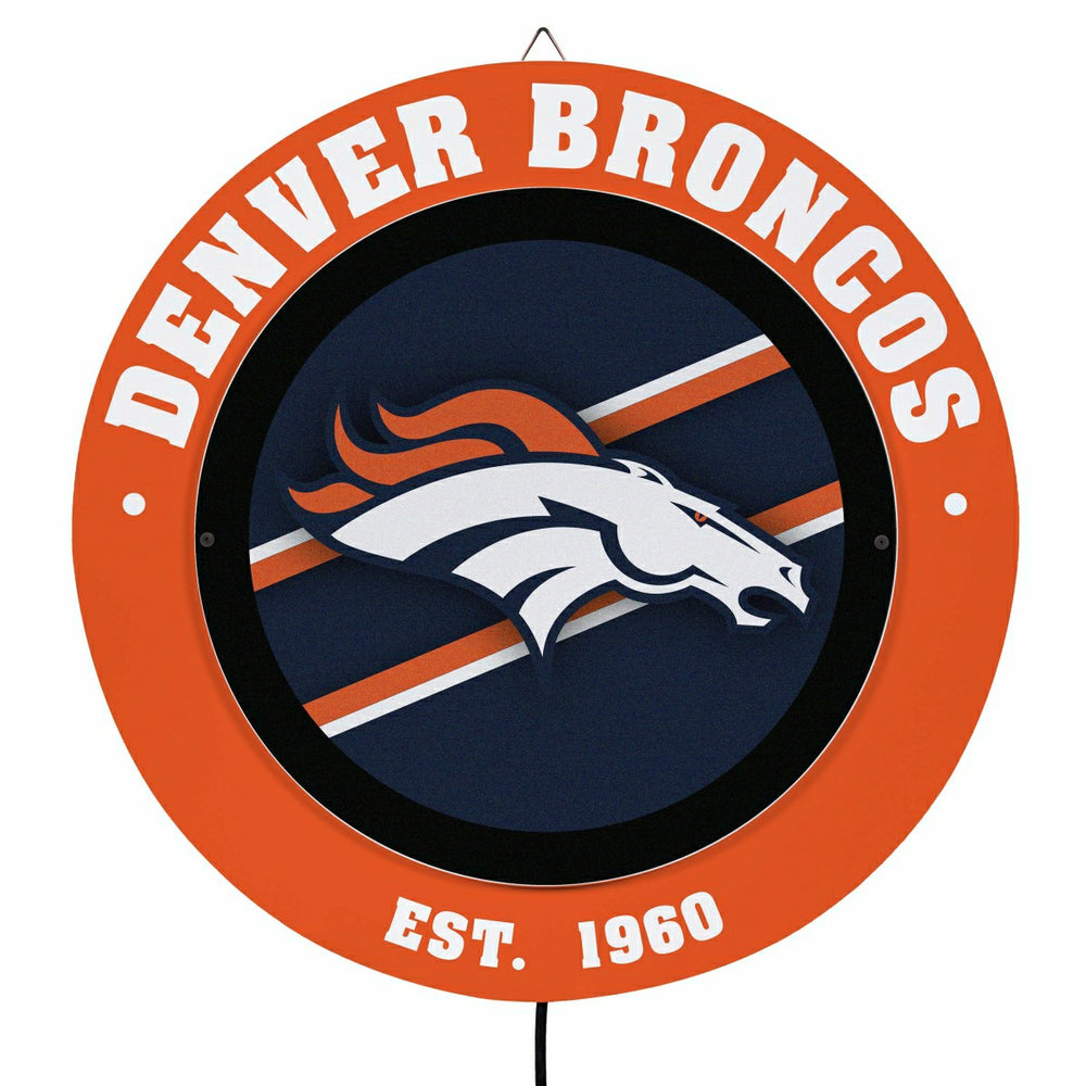 Denver Broncos, Metal Lite, Round - NFL