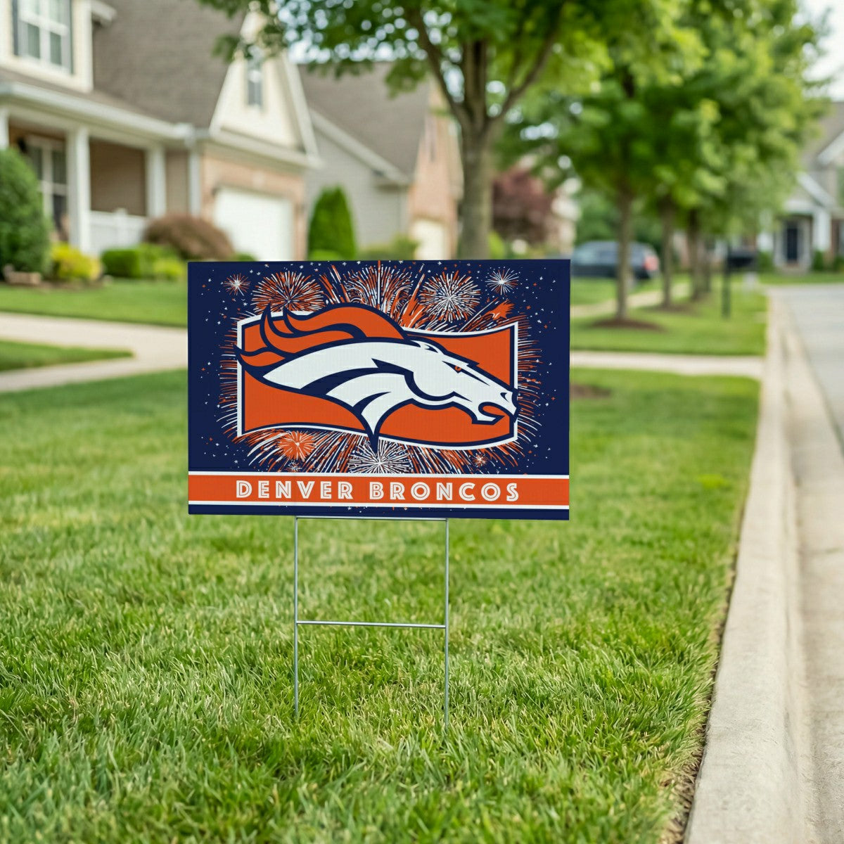 Denver Broncos Yard Sign, Patriotic - NFL Home