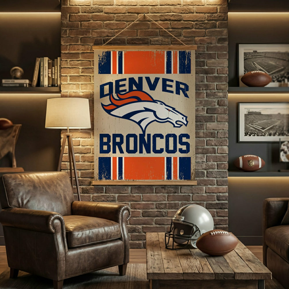 Denver Broncos, Canvas Wall Tapestry, Large, 54x36 - NFL Home
