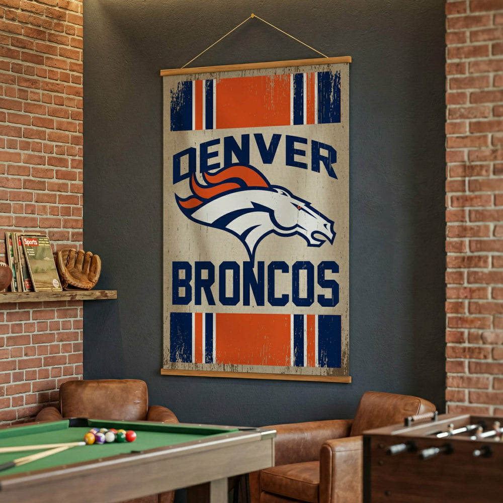 Denver Broncos, Canvas Wall Tapestry, Large, 54x36 - NFL Home