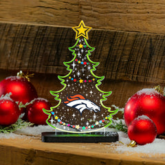 Denver Broncos NFL Football Holiday Tree Desklite LED Decor - NFL Home