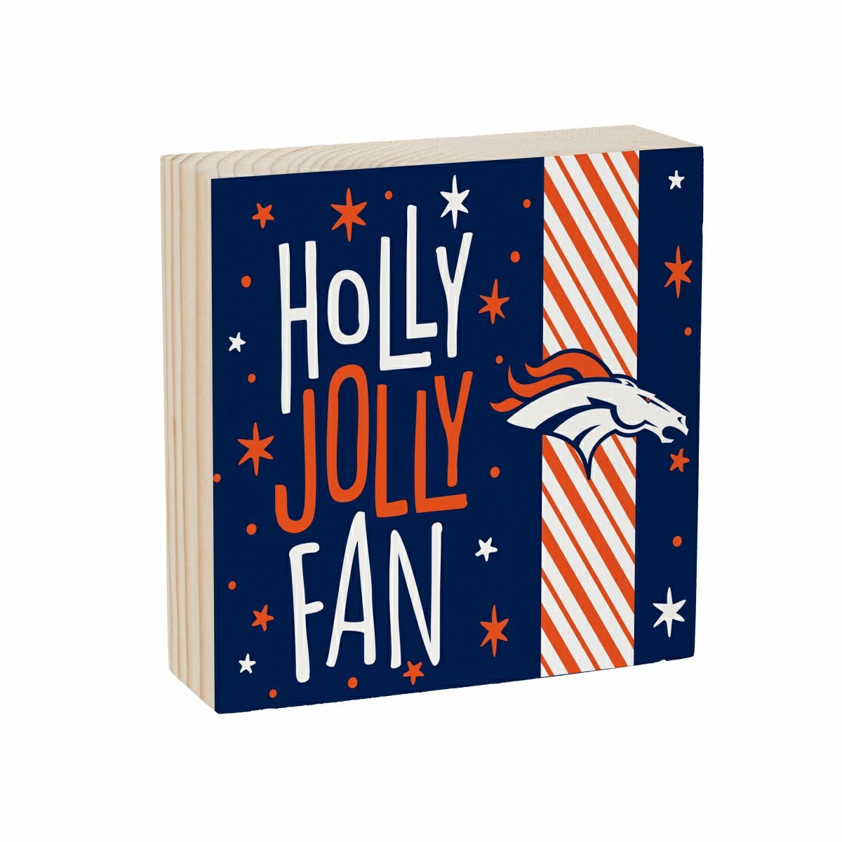 Denver Broncos Block, Holiday, 6x6 - NFL Home