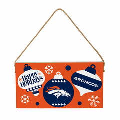 Denver Broncos Holiday Wood Wall Sign, 6x11 - NFL Home