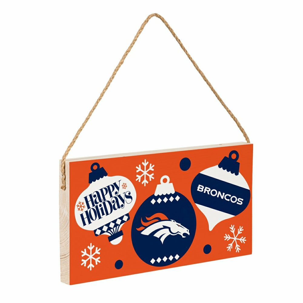 Denver Broncos Holiday Wood Wall Sign, 6x11 - NFL Home