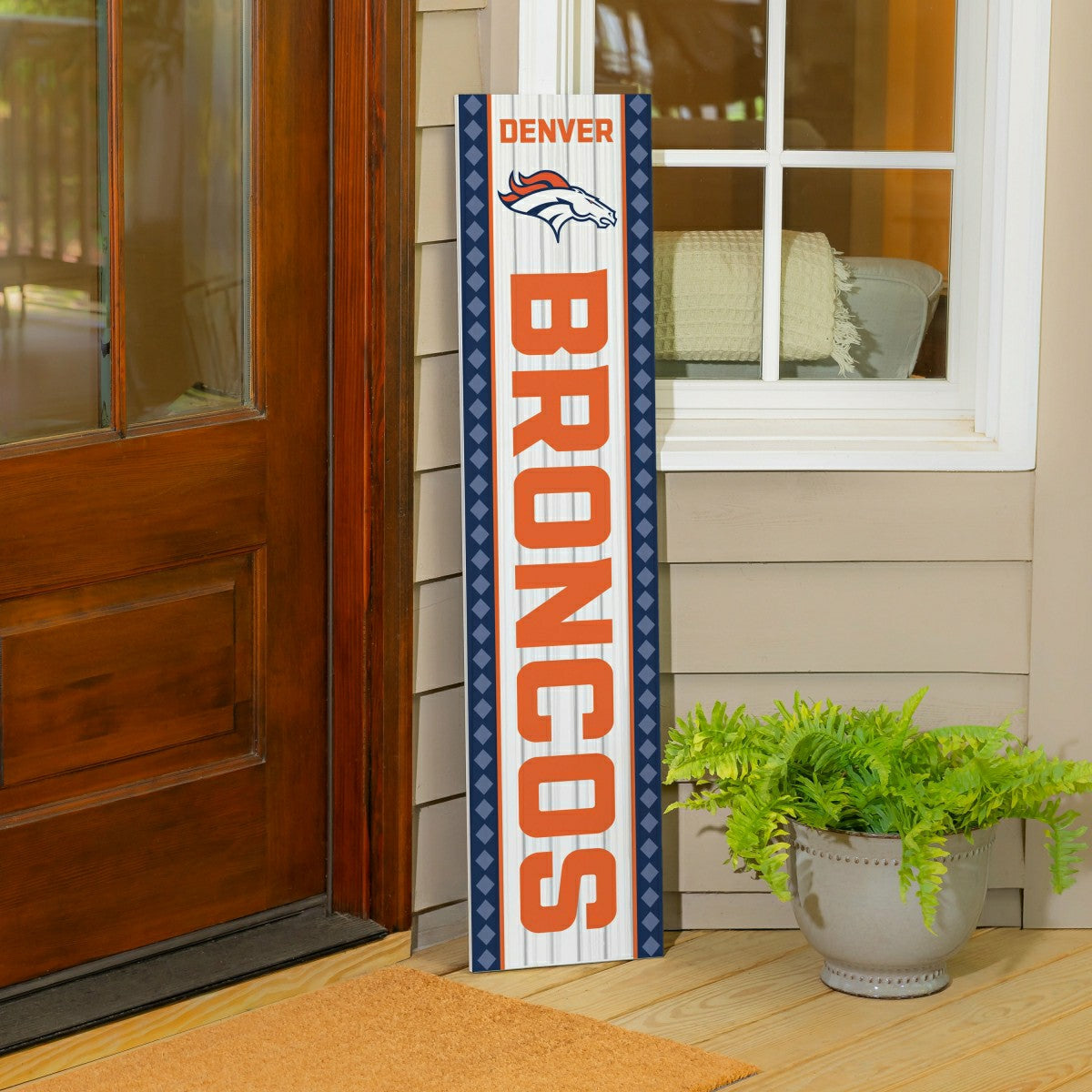 Denver Broncos 47" Double Sided Leaner, Christmas - NFL Home
