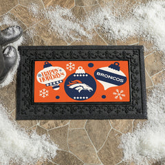 Denver Broncos Holiday Flocked Coir Sassafras Switch Mat, 22"x10" - NFL