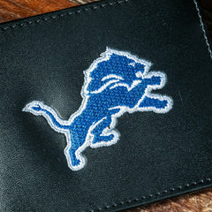 Detroit Lions Black Bi-Fold Embroidered Wallet w/ RFID Blocking - NFL Home