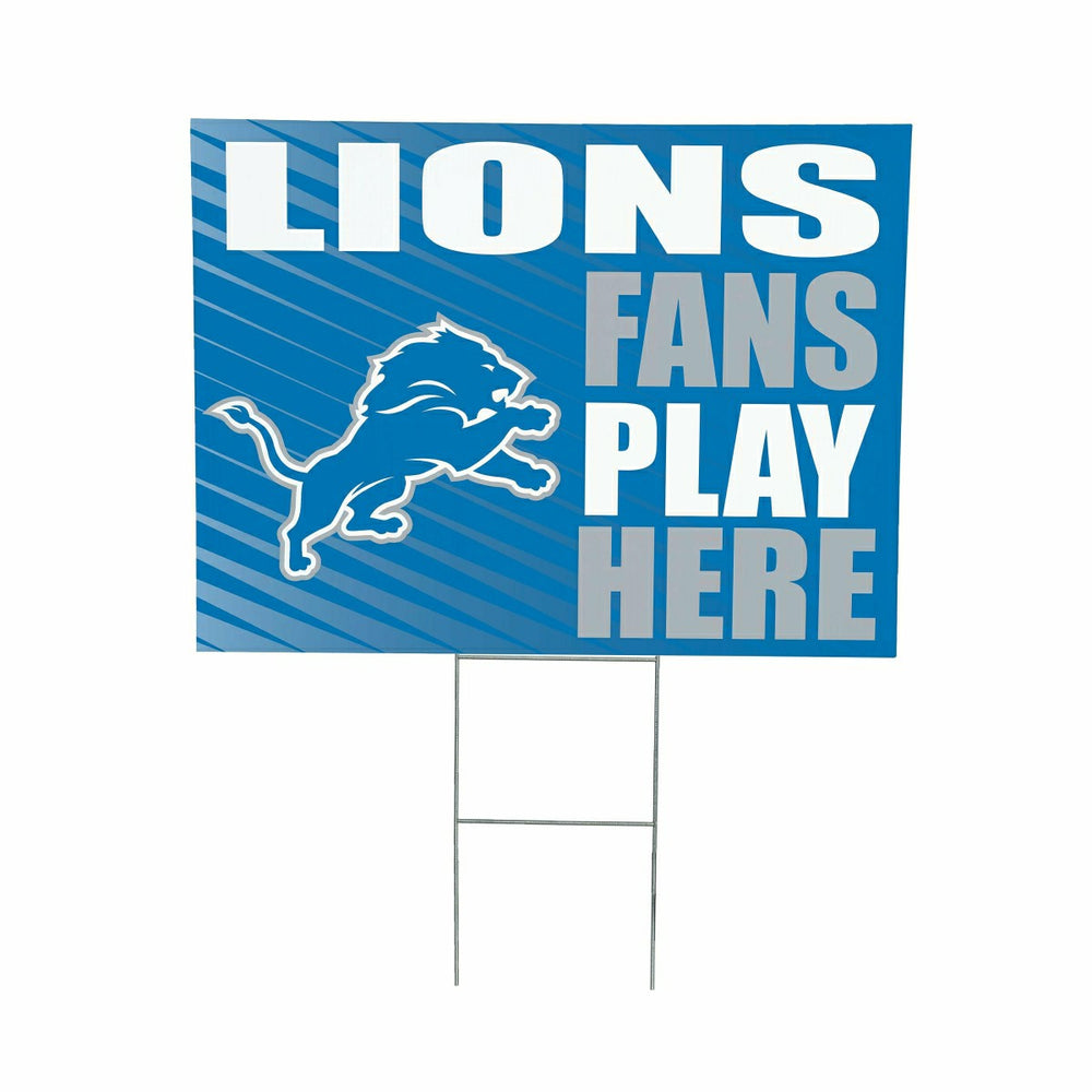 Detroit Lions Coroplast Yard Sign "Fans Play Here" - NFL Home