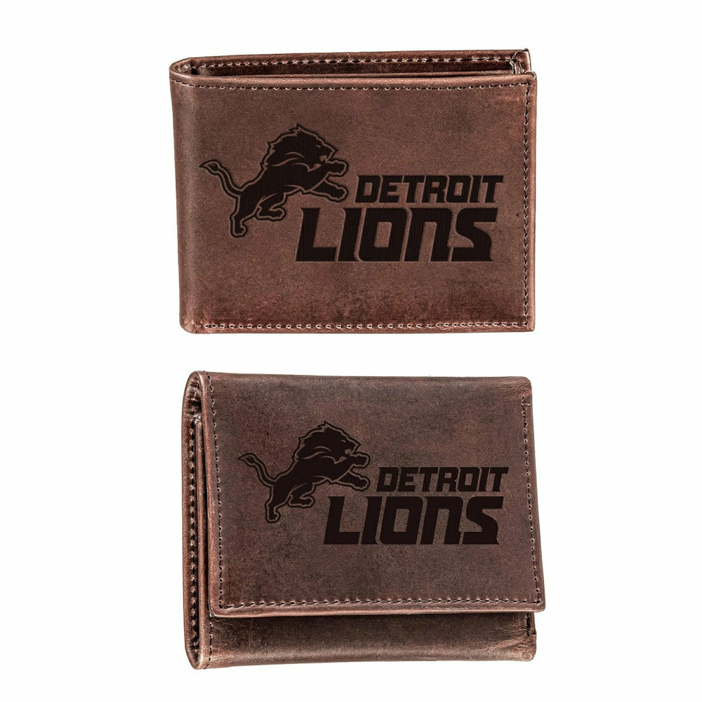 Detroit Lions, Bi-Fold and Tri-Fold Wallet Gift Set, Brown - NFL Home