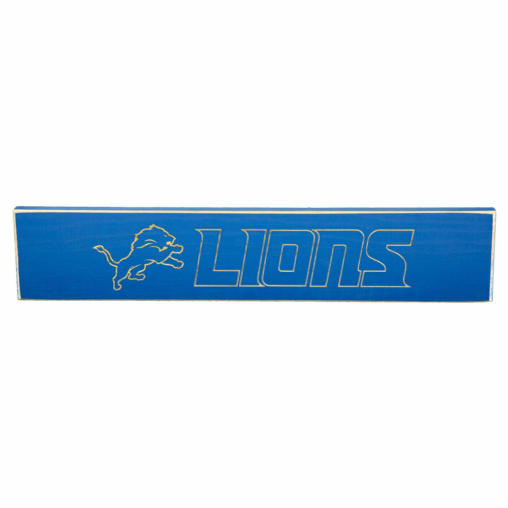 Detroit Lions Engraved Wood Sign, 3.5" x 18" - NFL Home