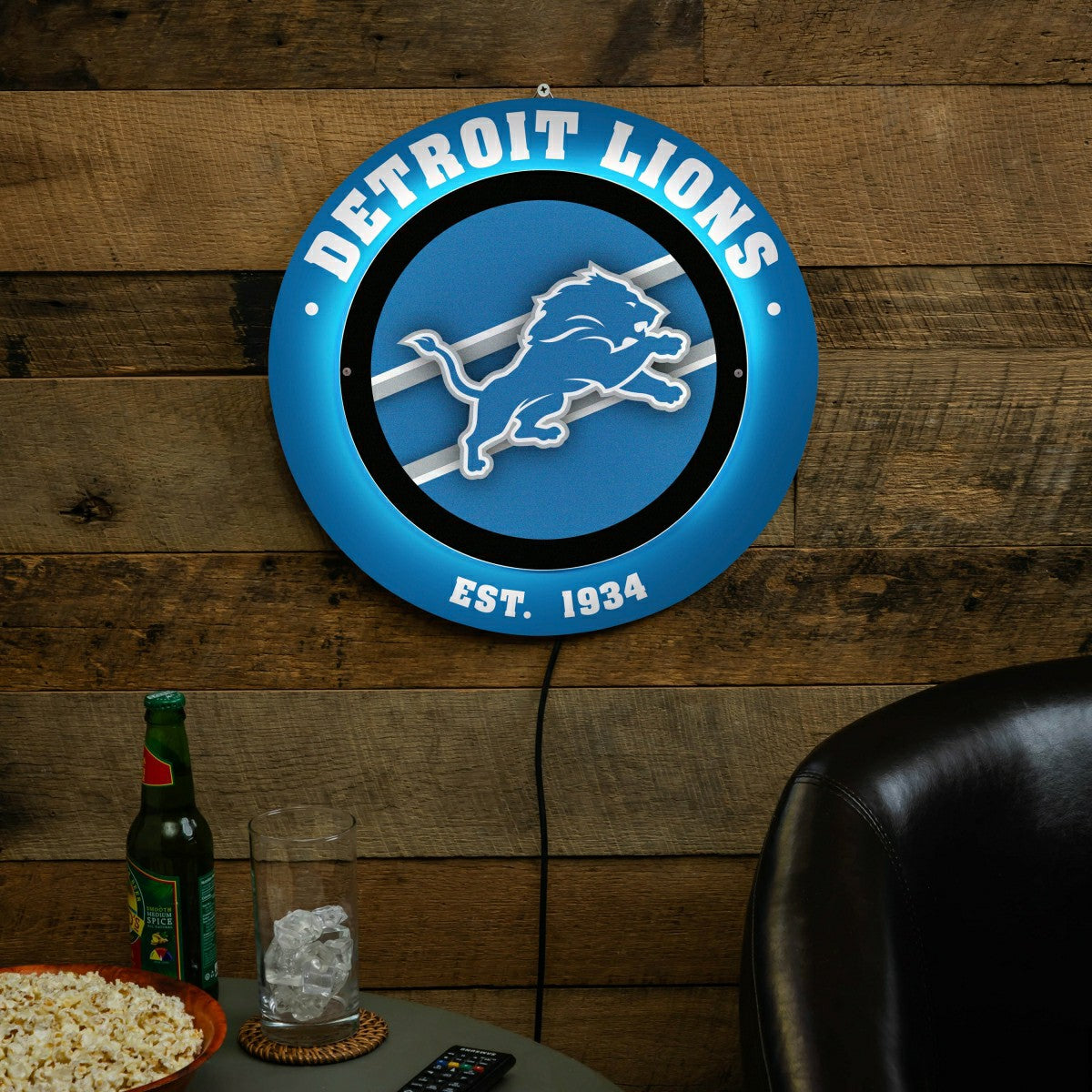 Detroit Lions, Metal Lite, Round - NFL