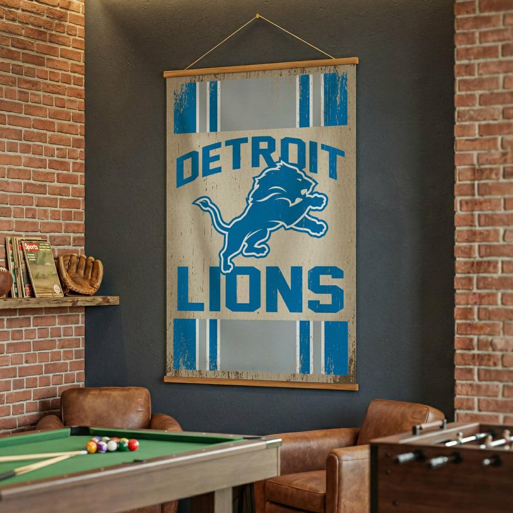 Detroit Lions, Canvas Wall Tapestry, Large, 54x36 - NFL Home