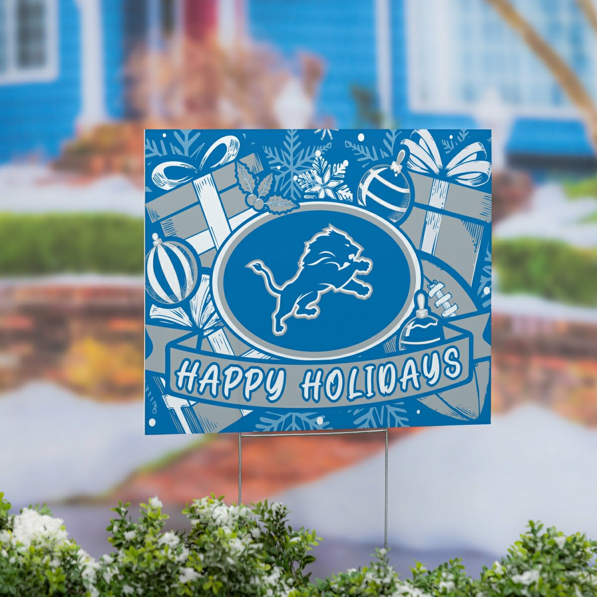 Detroit Lions Yard Sign, Holiday - NFL Home