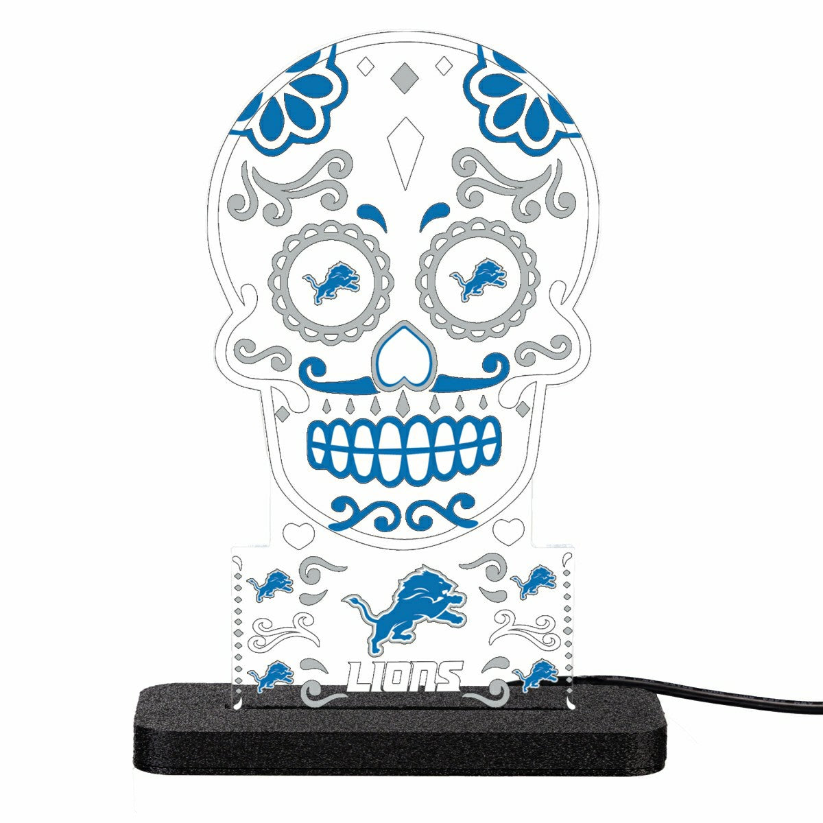 Detroit Lions NFL Football Sugar Skull Desklite LED Decor - NFL Home