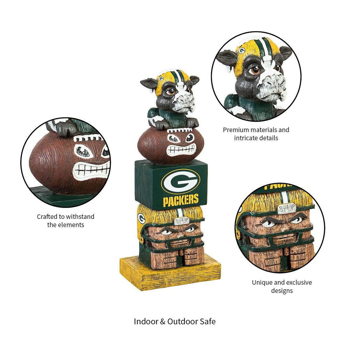 Green Bay Packers Tiki Team Totem Garden Statue - NFL Home