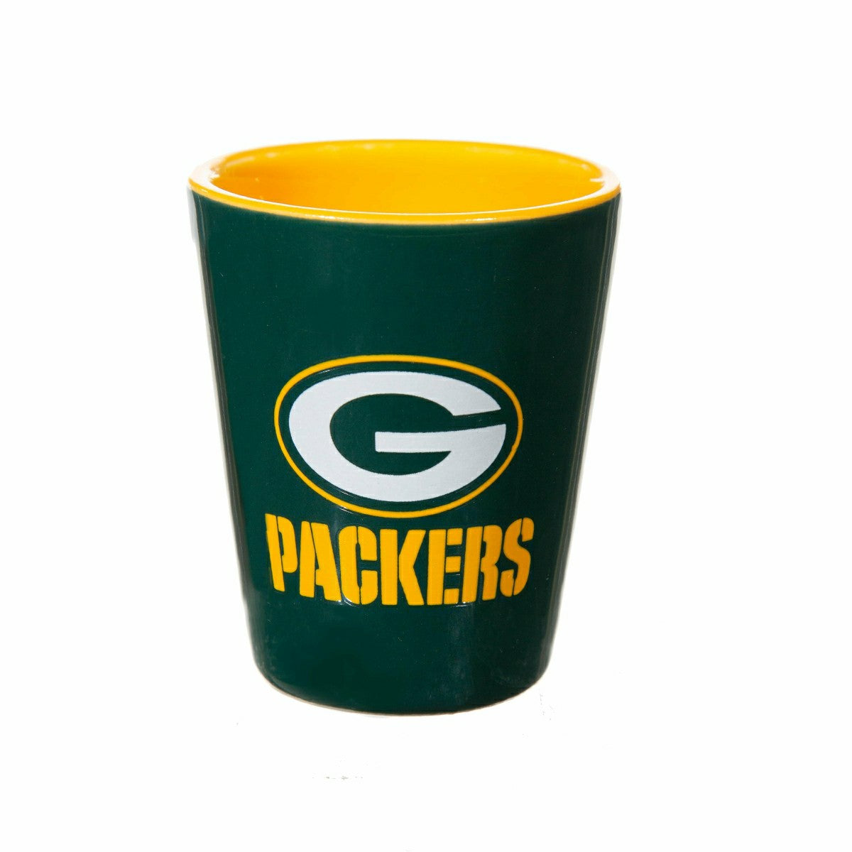 Green Bay Packers 4-Piece Ceramic and Glass 2oz. Shot Glass Set - NFL Home