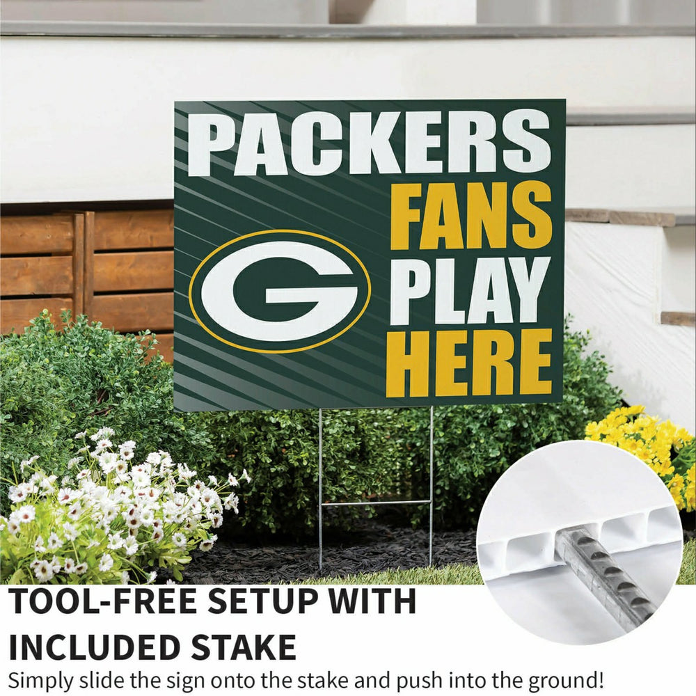 Green Bay Packers Coroplast Yard Sign "Fans Play Here" - NFL Home