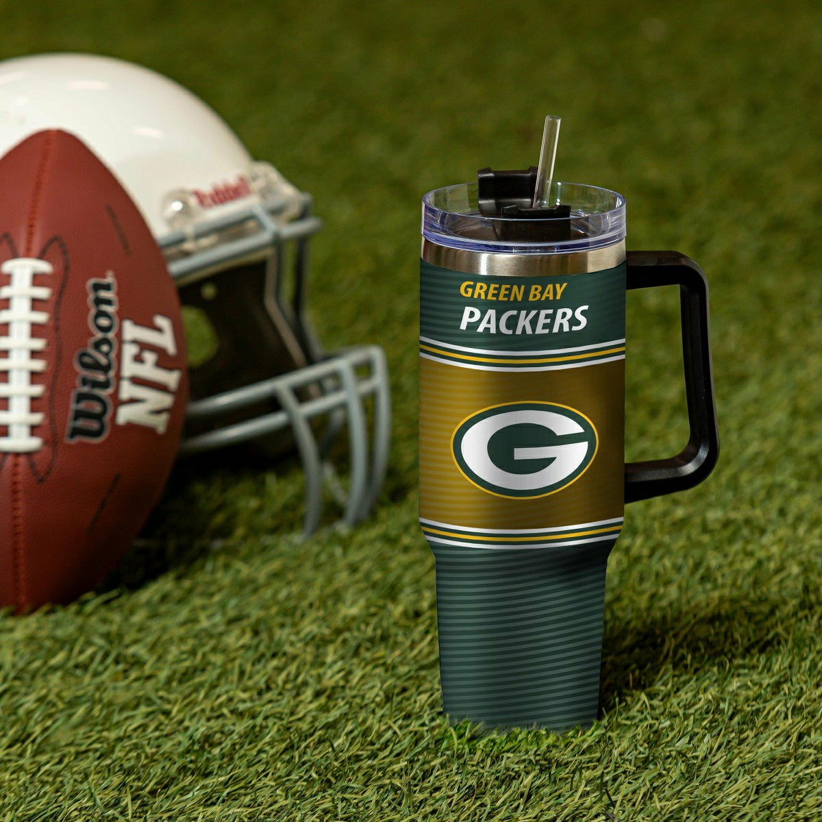 40oz Stainless Steel Canyon Cup w/ Straw, Green Bay Packers - NFL Home