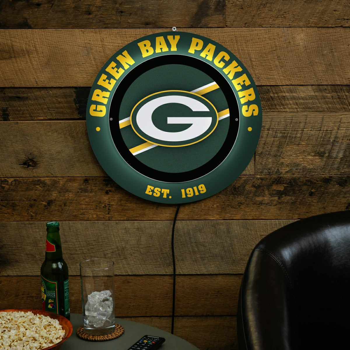 Green Bay Packers, Metal Lite, Round - NFL