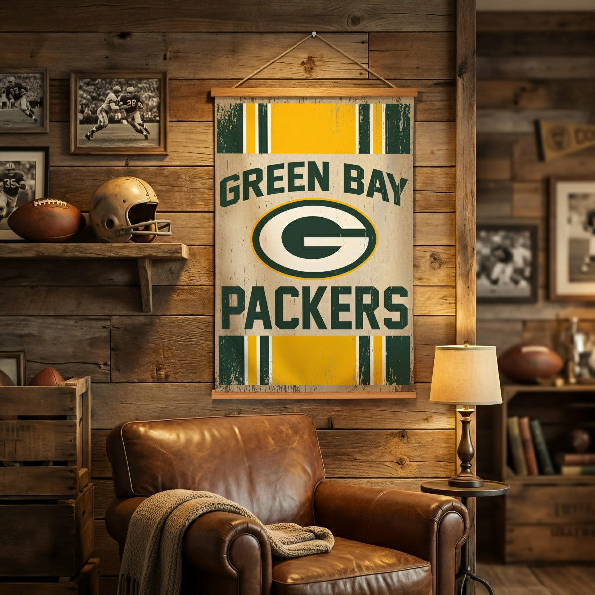 Green Bay Packers, Canvas Wall Tapestry, Medium, 36x24 - NFL Home