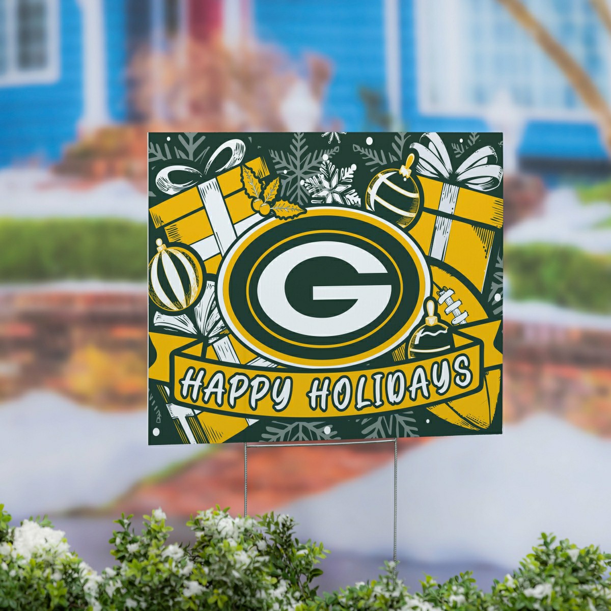Green Bay Packers Yard Sign, Holiday - NFL Home