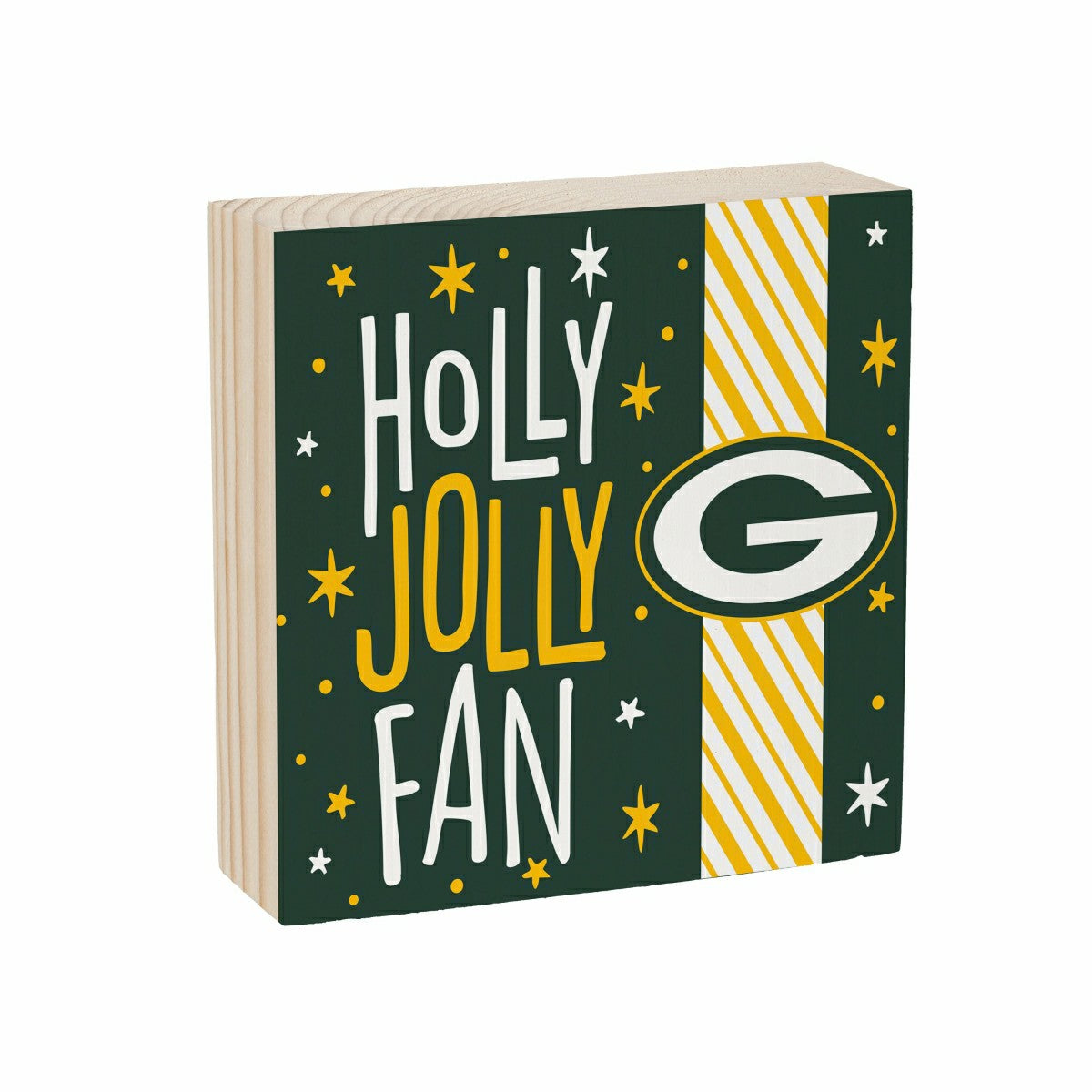 Green Bay Packers Block, Holiday, 6x6 - NFL Home