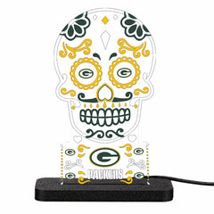 Green Bay Packers NFL Football Sugar Skull Desklite LED Decor - NFL Home
