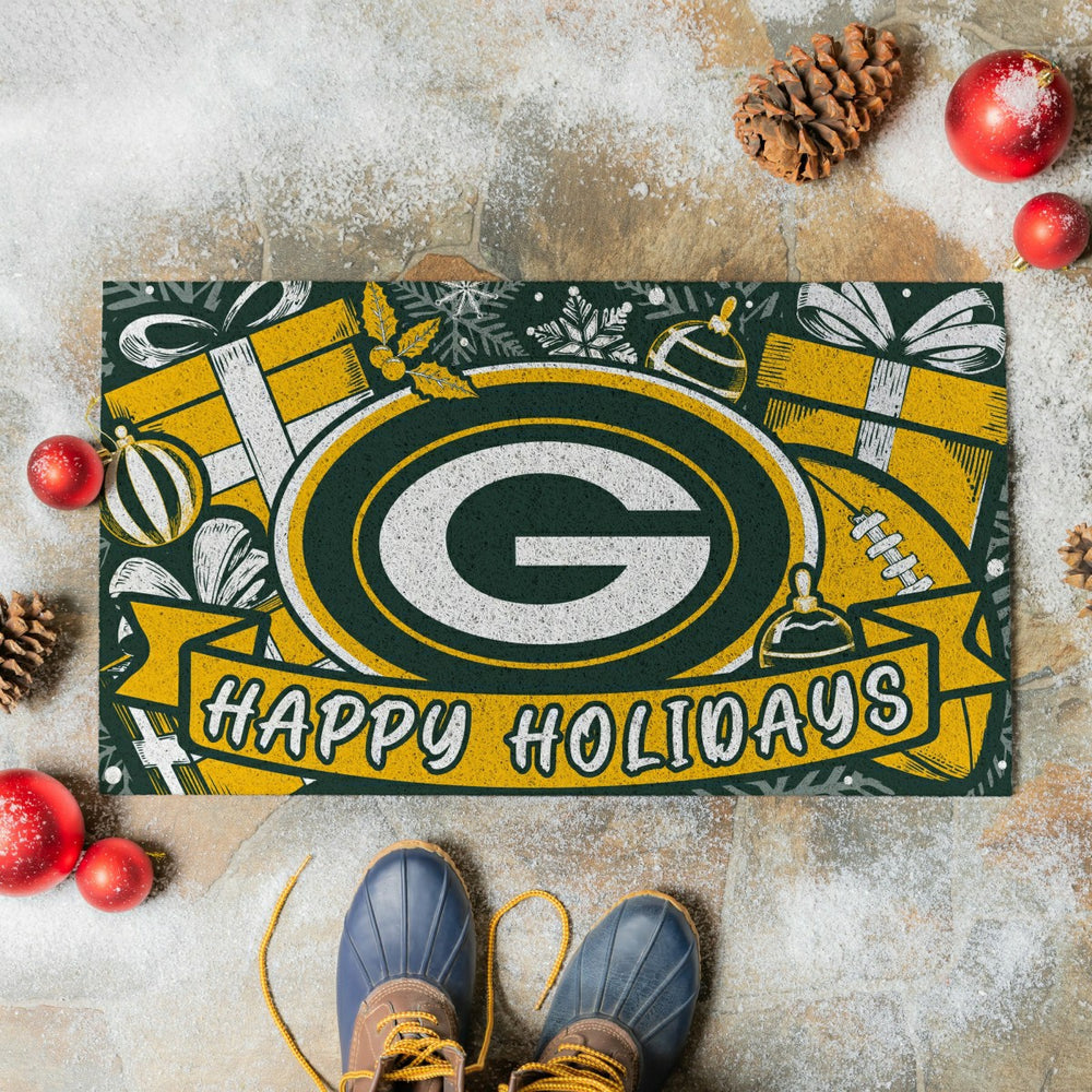 Green Bay Packers Holiday PVC Mat, 28"x16" - NFL