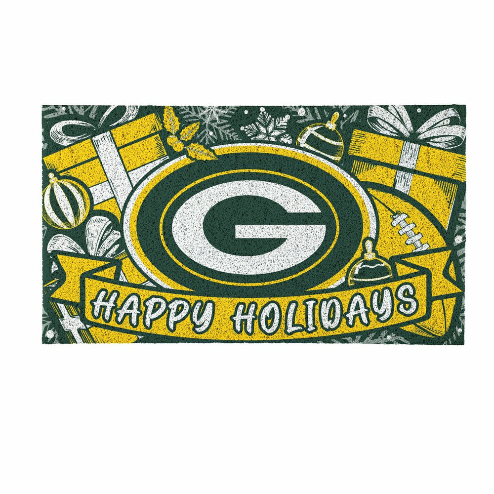 Green Bay Packers Holiday PVC Mat, 28"x16" - NFL