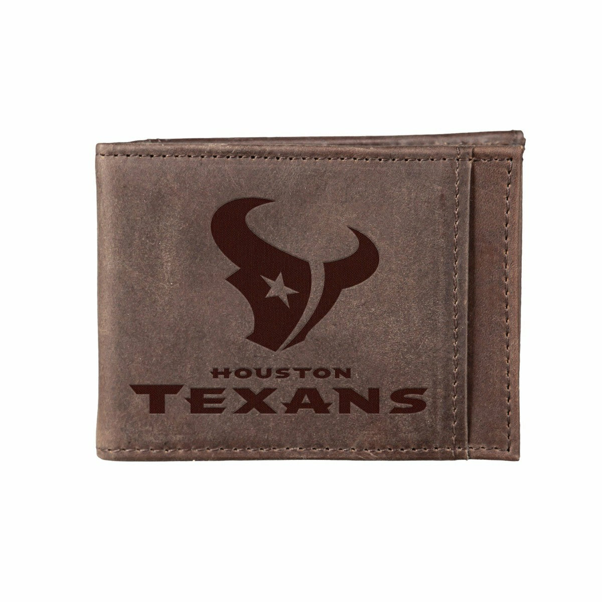 Front Pocket Wallet w/ RFID Blocking, Houston Texans, Brown - NFL Home