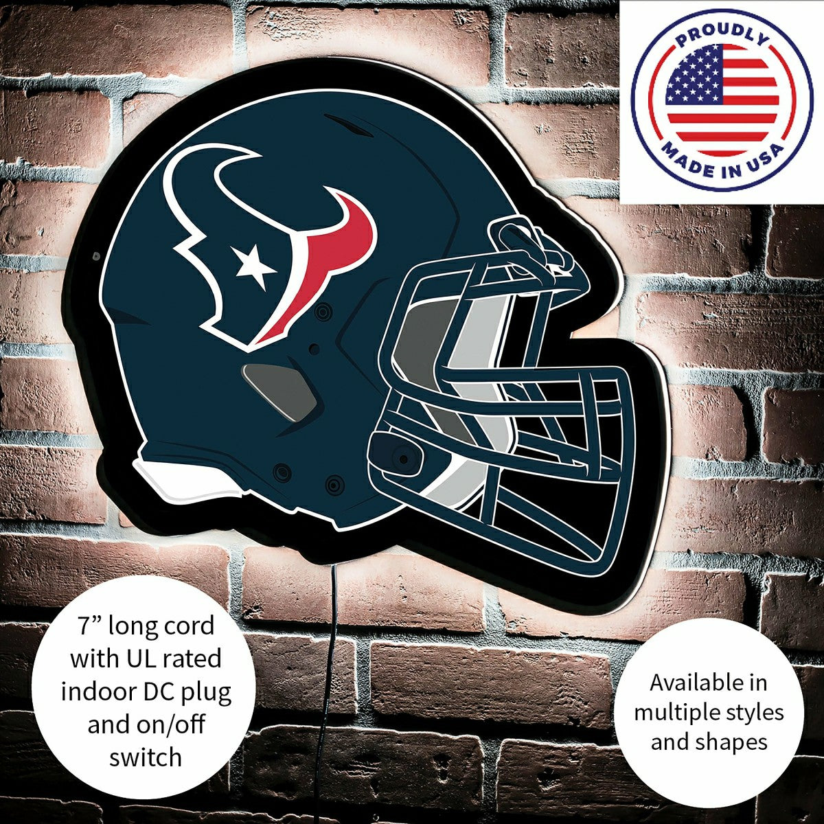 LED Wall Decor, Helmet, Houston Texans - NFL Home