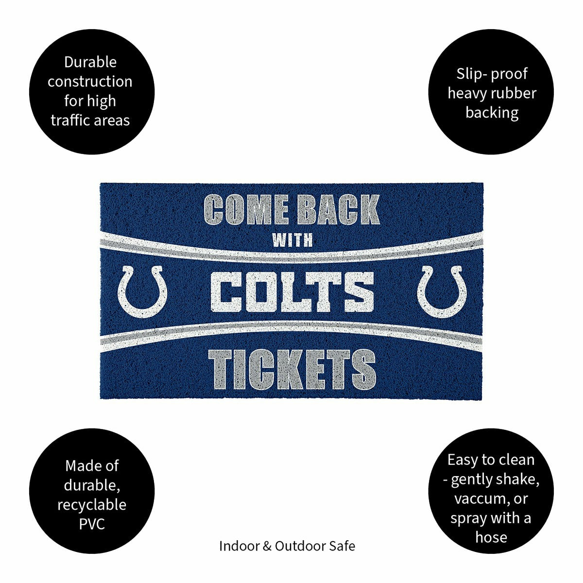 28" x 16" PVC Trapper Mat, Come Back with Tickets, Indianapolis Colts - NFL