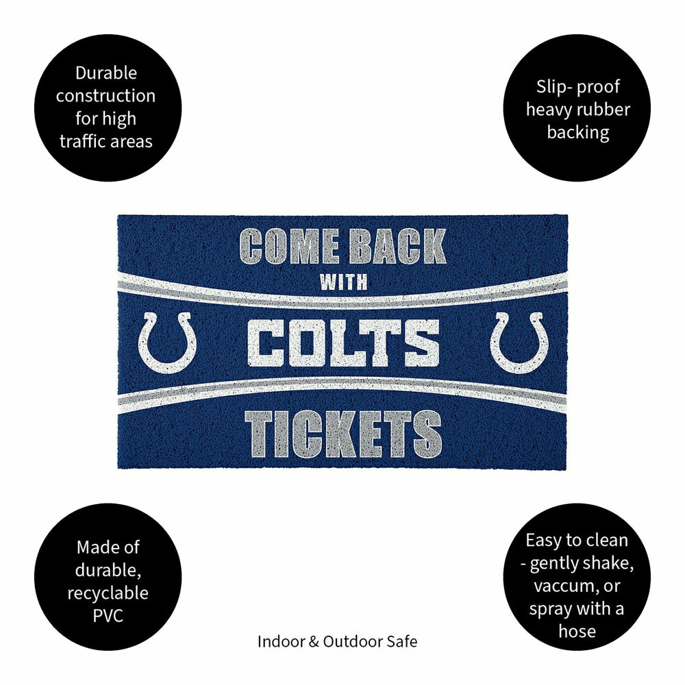 28" x 16" PVC Trapper Mat, Come Back with Tickets, Indianapolis Colts - NFL