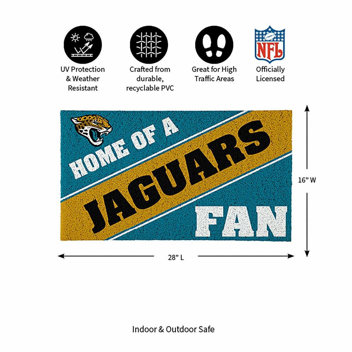 Jacksonville Jaguars, PVC Mat COLOR, Home of a Fan - NFL