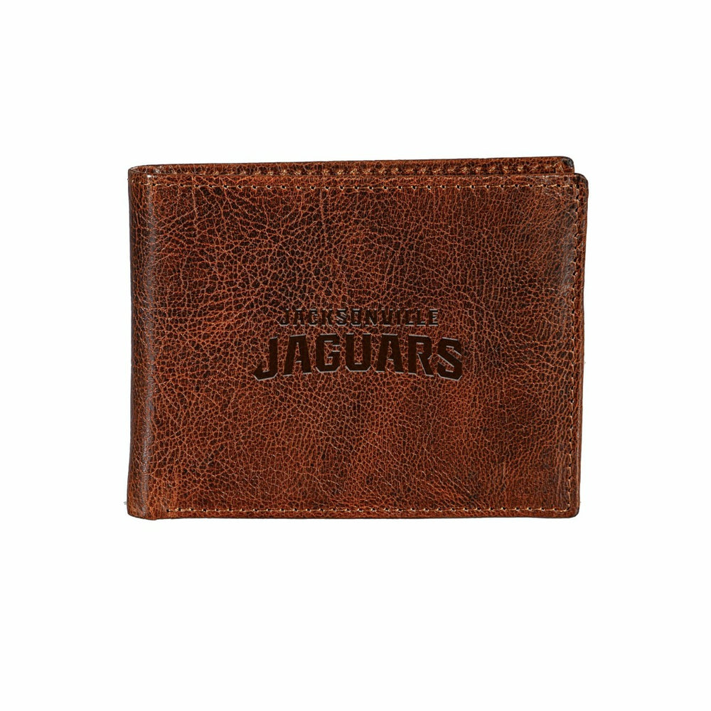 Jacksonville Jaguars, Embossed 100% Genuine Tumbled Leather Passcase B - NFL Home