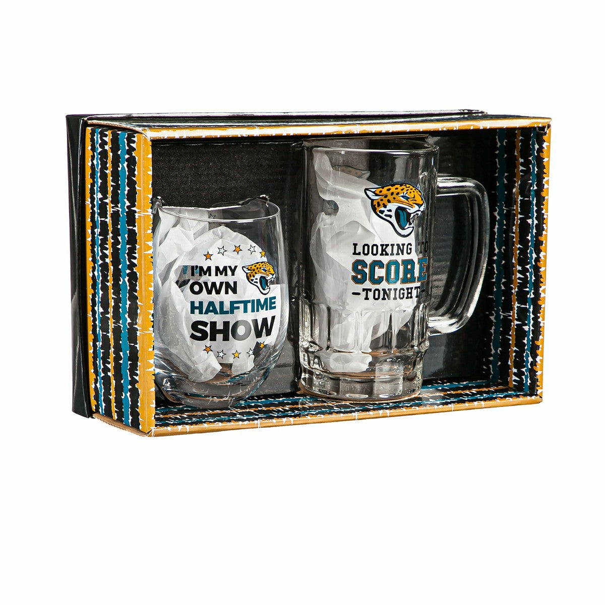 Jacksonville Jaguars, Stemless 17OZ Wine & Beer 16 OZ Gift Set - NFL Home